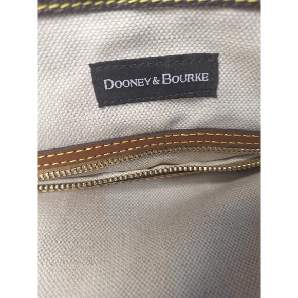 Gorgeous Dooney & Bourke Brown and Tan Leather Dome Type Tote Bag - Picture 10 of 10